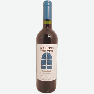Вино MAISONS DES VINS Корбьер ординарное красное сухое, 0.75л