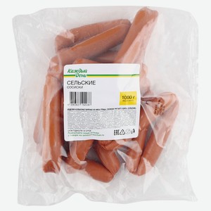 Сосиски вареные «Каждый день» Сельские из мяса птицы, 1 кг