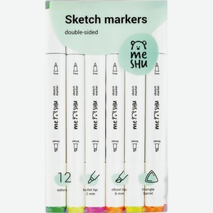 Набор маркеров MESHU д/скетчинга, цвета леса, 12цв MS_38260 MS_38259MS_38261, Китай