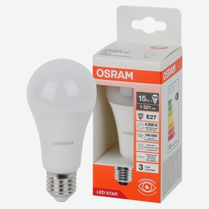 Лампа Osram LED STAR груша 15W E27 нейтральный белый свет, 1 шт