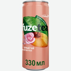 Чай холодный черный FuzeTea Персик-Роза 0,33 л
