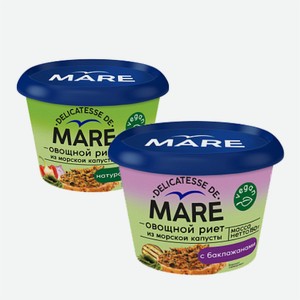 Риет овощной из морской капусты, натуральный/с баклажанами 150г