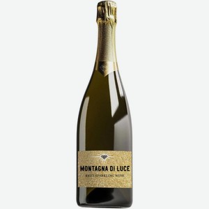 Вино игристое Montagna di Luce Набор с бокалом белое брют, 750мл