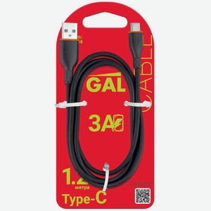 Кабель Gal Мультимедийный для зарядки и передачи данных CU-6104 USB A–Type-C 1.2м в ассортименте, 1шт.