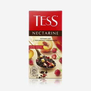 Чай черный Tess Nectarine с персиком и земляникой 25пак