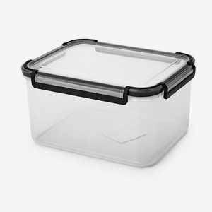 Контейнер 4HOME герметичный на защелках, 2.75 л, черный/серы
