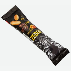 Вафли Zebra глазированные карамель-арахис-изюм-, 40г