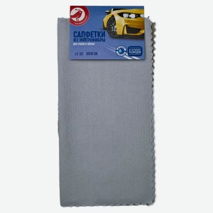 Салфетки АШАН Красная птица из микрофибры 30х30 см, 3 шт