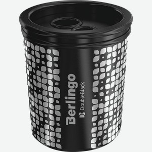 Точилка BERLINGO DoubleBlack пластиковая, 2 отверстия, контейнер, в ассортименте