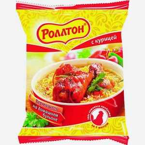 Вермишель быстрого приготовления Роллтон с курицей на домашнем бульоне