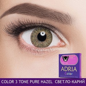 ADRIA Цветные контактные линзы, Color 3 tone, Pure Hazel, -2.50 / 14.2 / 8.6, 2 шт
