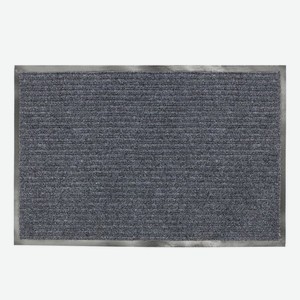 Коврик входной ворcовый влаго-грязезащитный LAIMA 90*120см ребристый, толщ 7мм, серый,602872
