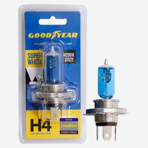 Лампа галогенная автомобильная Goodyear Н4 12V 60/55W P43t Super White