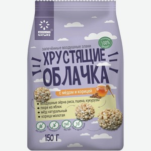 Хлопья Absolute Nature Хрустящие облачка c мёдом и корицей цельнозлаковые, 150г