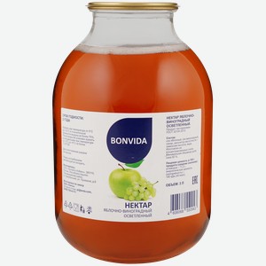 Нектар BONVIDA Яблочно-виноградный осветленный, 3л