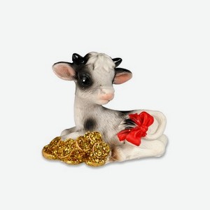 Сувенир Artus Новый Год   Бычок на монетах   керамика 4,3см