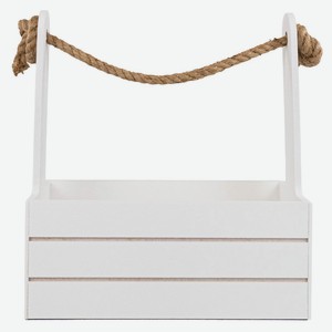 Корзина-ящик декоративный деревянный «Азалия Декор» белый для цветов и подарков, 25х15х30 см