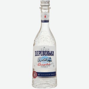 Водка Зимняя деревенька на солодовом спирте Альфа 40% 250мл, 250 мл