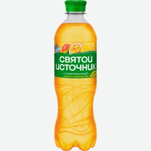 Вода+Сок СВЯТОЙ ИСТОЧНИК Манго-маракуйя, газированная, 0.5л