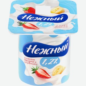 Продукт йогуртный CAMPINA паст. Нежный с соком банана и клубники 1,2% без змж, Россия, 100 г
