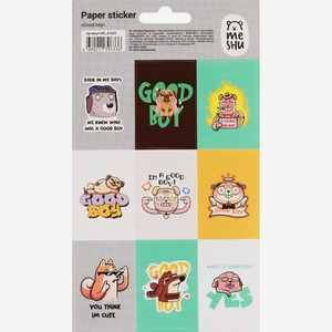 Наклейки MESHU Good boy бумажные, 12х21см MS_41633, Китай, 9 шт