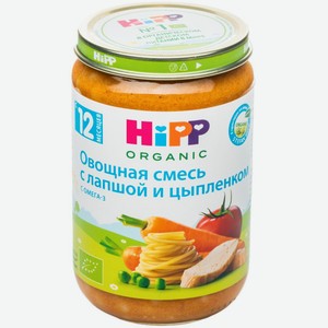 Смесь Hipp овощная с лапшой и цыпленком, 190г