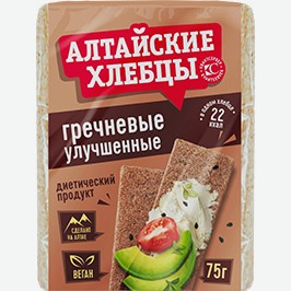 Хлебцы Алтайские, Ржаные, Гречневые, 75 Г