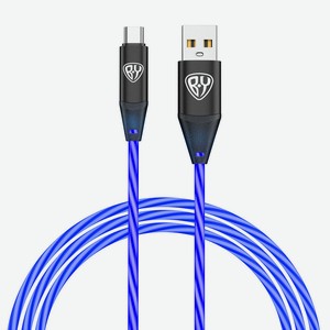 BY Кабель для зарядки Светящийся Type-C, 1м, 2.4А, Быстрая з