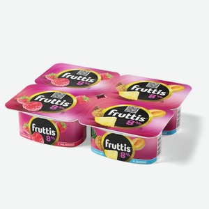 БЗМЖ Продукт йогуртный пастер Fruttis СуперЭкстра малина/ананас/дыня 8% 115г