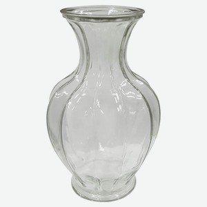 Ваза декоративная стеклянная прозрачная, 29 см