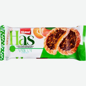 Печенье сахарное HAS с желе со вкусом абрикоса, посыпка шоколадной крошкой, 68г