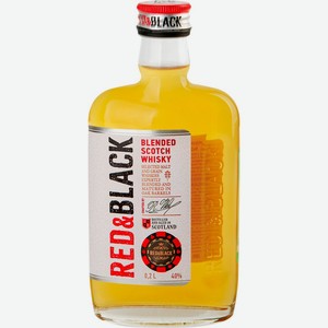 Виски RED AND BLACK купажир. 3 года алк.40%, Россия, 0.2 L