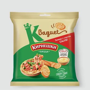 Сухарики «Кириешки Baguet» со вкусом пиццы и сырным соусом Calve, 70 г