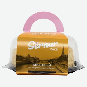 Торт медово-бисквитный «Сернур» Медовый с рикоттой и кремом с соленой карамелью охлажденный, 600 г