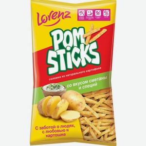 Чипсы картофельные Pomsticks со вкусом сметаны и специй соломкой 200г, 200 г