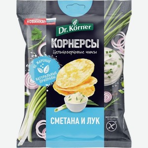 Чипсы Dr.Korner цельнозерновые кукурузно-рисовые со сметаной и зеленым луком 50г, 54 г