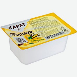 Творожный Продукт Карат, Творожок С Наполнителем Малина, Сливочный С Ванилином, 9-10%, 100 Г