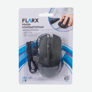 Мышь компьютерная проводная оптическая, FLARX, 120 см, в ассортименте