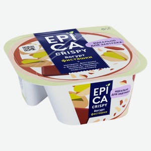 Йогурт густой ложковый EPICA Crispy с фисташками семенами подсолнечника темным шоколадом 10,5%, 140 г