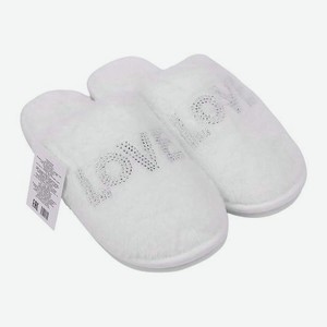 Закрытые тапочки для женщин белые р.40-41 Love