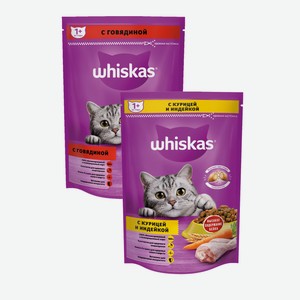 Корм Сухой Для Кошек Whiskas Подушечки Паштет Говядина/курица Индейка 350г
