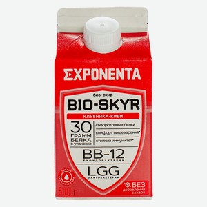 БЗМЖ Напиток к/м Exponenta Bio-Skir 3 в 1 клубника/киви 500г