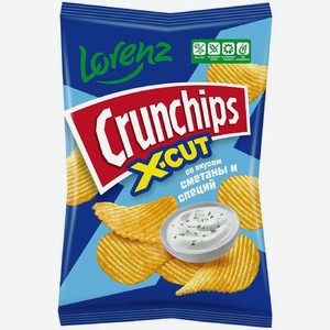 Чипсы картофельные Crunchips Lorenz X-Cut Рифленые сметана и специи 130 г