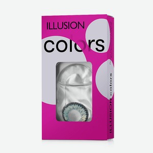 ILLUSION Цветные контактные линзы colors ELEGANCE grey, -1.50 / 8.6 / 14 / 2шт.