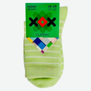 Носки детские для девочки «ХОХ» полоска салатовые, р. 18