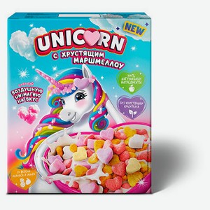 Готовый завтрак Unicorn с хрустящим маршмеллоу со вкусом манго и ананаса, 160 г