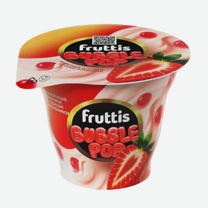 Йогурт Fruttis со вкусом клубники и желейными шариками с соком из клубники 4.4%, 180г