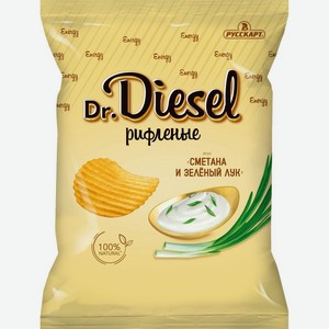 Чипсы Dr. Diesel Сметана и зелёный лук из натурального картофеля, 120г