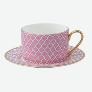 ИМПЕРАТОРСКИЙ ФАРФОРОВЫЙ ЗАВОД Чашка с блюдцем чайная  Астра №2 , 1 шт.