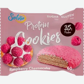 Печенье Protein cookies 35%протеина  Малиновый чисзкейк  60г